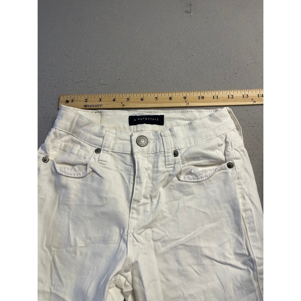 Aeropostale Skinny Jeans Denim White Distressed W26 Womens - Picture 5 of 7